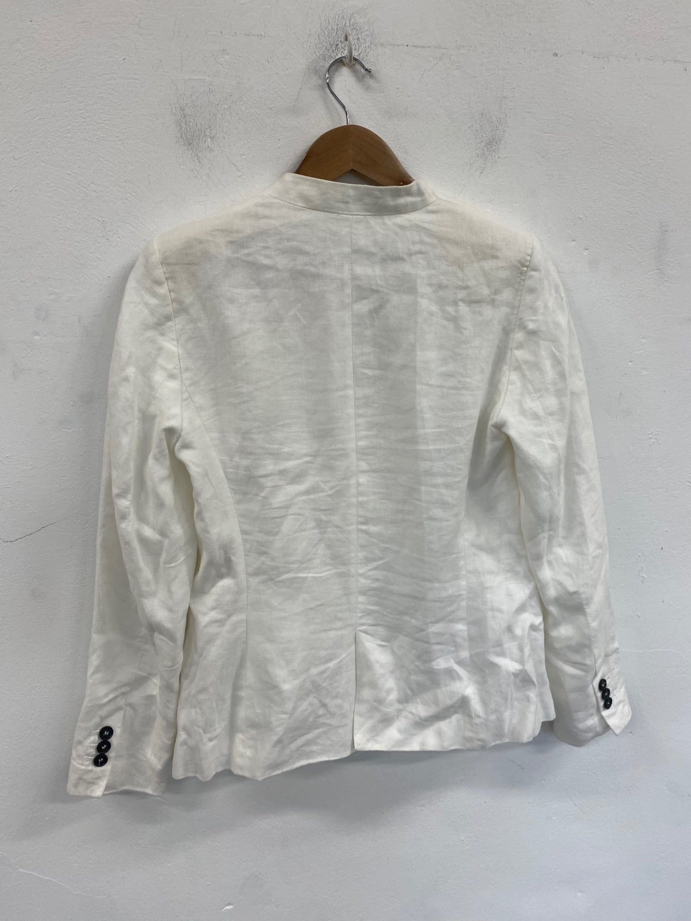 Gorgeous Zara Basic Blazer UK S Ivory Linen summer classic CP002