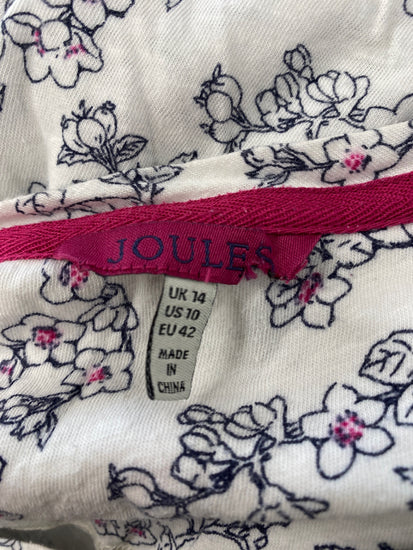 Stunning Joules T-Shirt UK 14 White with a floral pattern spring summer boho KM001