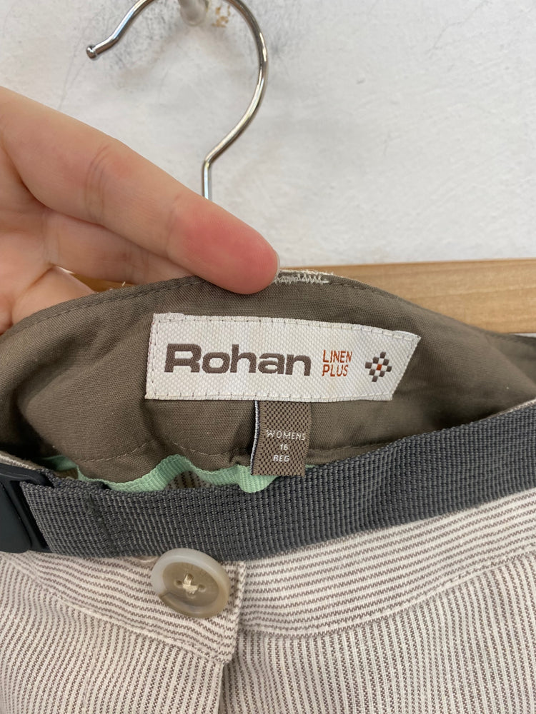 Stunning Rohan Trousers UK 16 Beige Pinstripe KM001