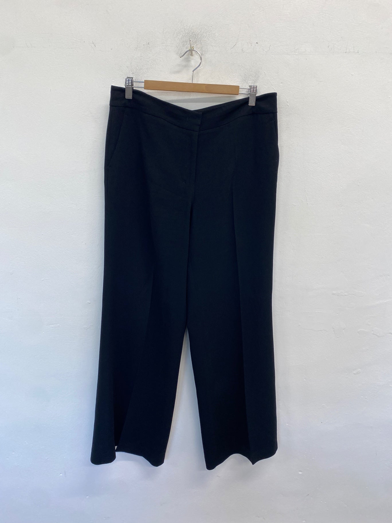 Stunning Linea Cropped trousers wide leg office vibe UK 16 Black KM001