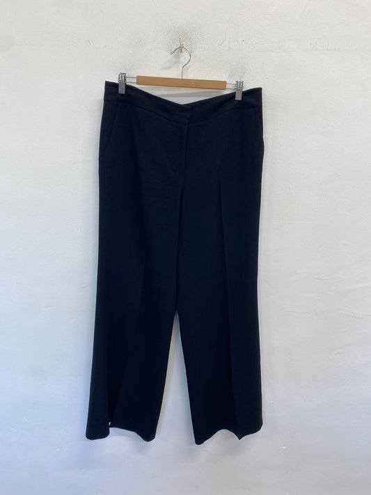 Stunning Linea Cropped trousers wide leg office vibe UK 16 Black KM001