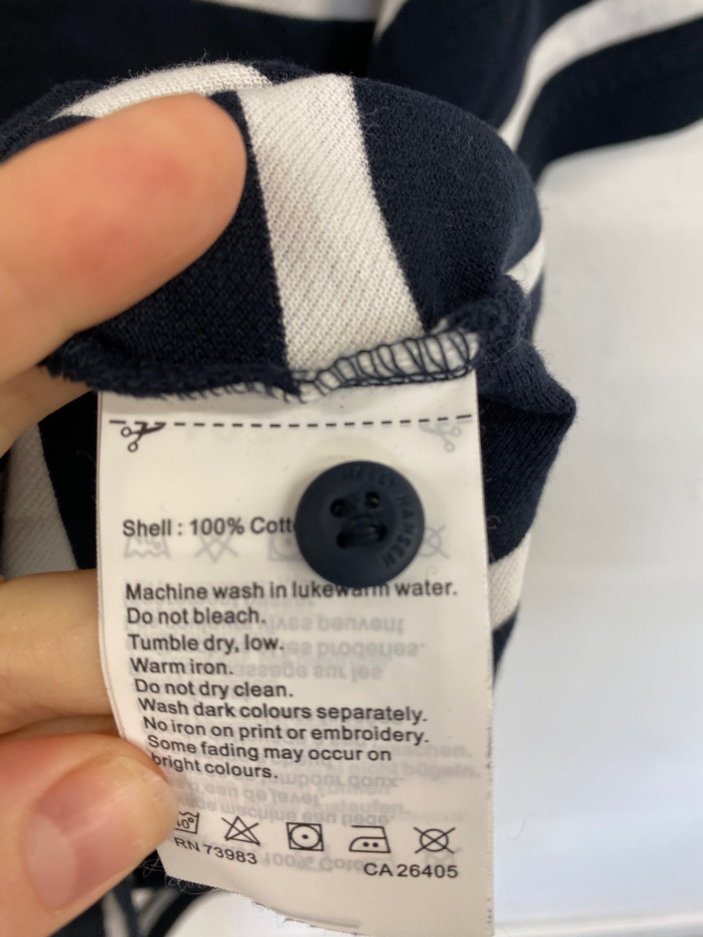 Smart Helly Hansen Polo Shirt XXL Navy & White Stripe KM001