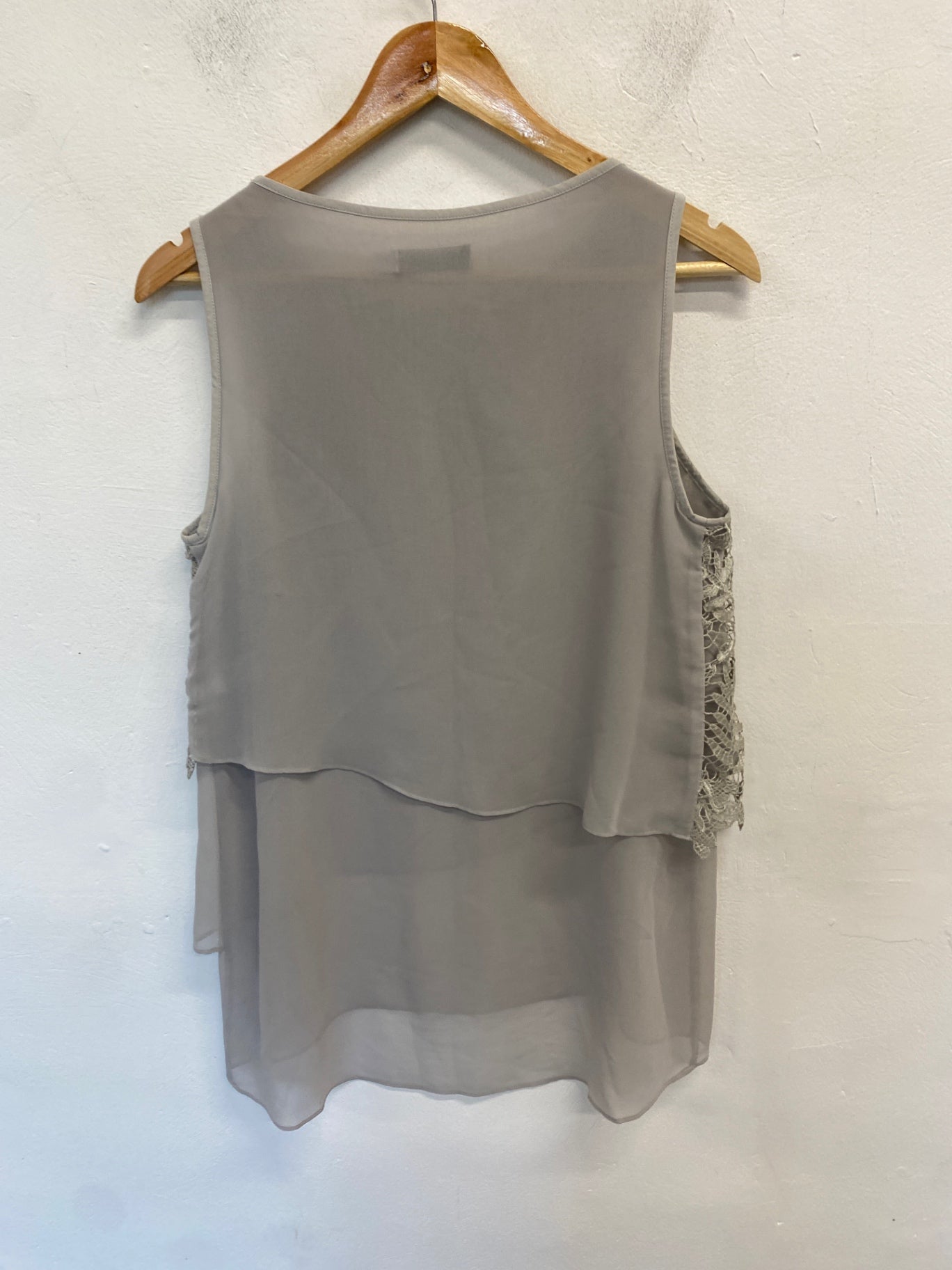 Stunning Mint Velvet Tunic top UK 10 Grey lace floaty AM011