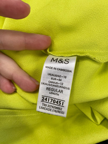 Stunning Marks & Spencers Maxi Skirt UK 16 Lime Green KM001