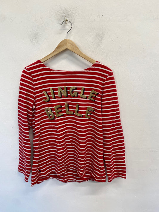 Stunning Joules Sweater UK 16 Red stripes christmas sparkle KM001