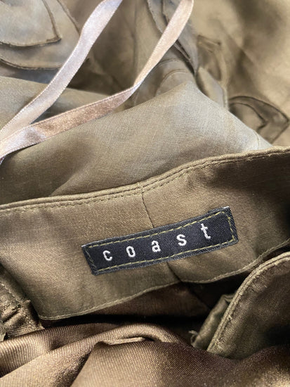 Stunning Coast Strapless Midi Dress S Olive Green AM011