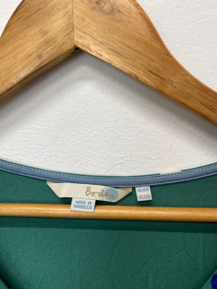 Stunning Boden tunic dress uk16 Green multicolored polka dots KM001