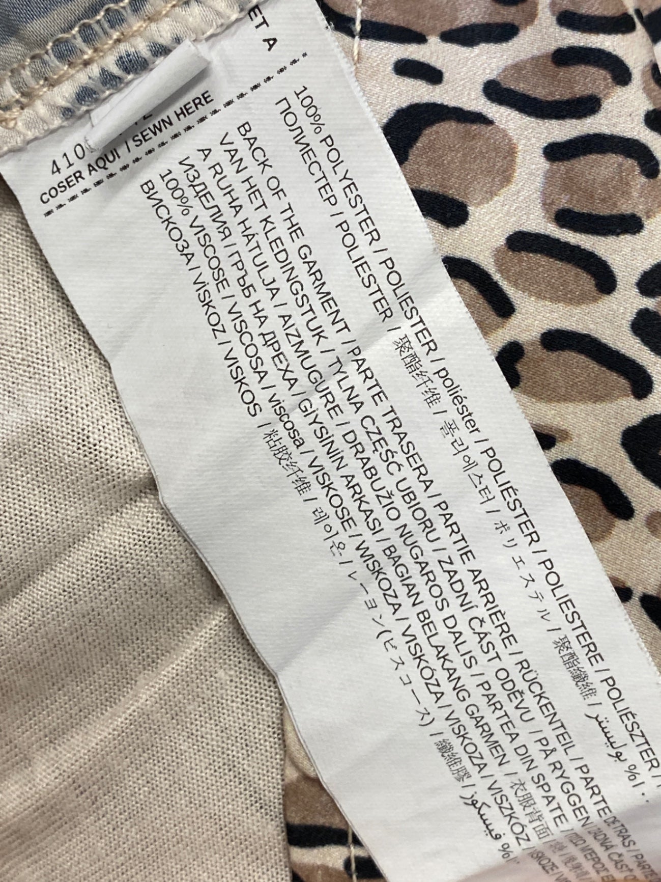 Stunning MNG Blouse S Beige with black leopard print AM011