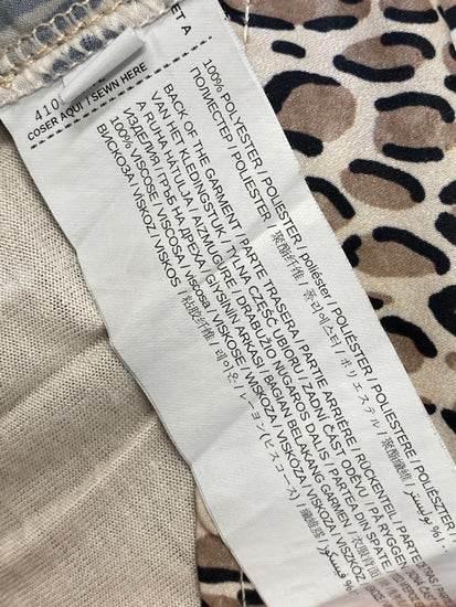 Stunning MNG Blouse S Beige with black leopard print AM011