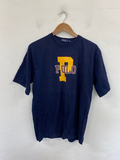 Casual Polo Ralph Lauren T-Shirt XL Navy Polo Logo Graphic KM001