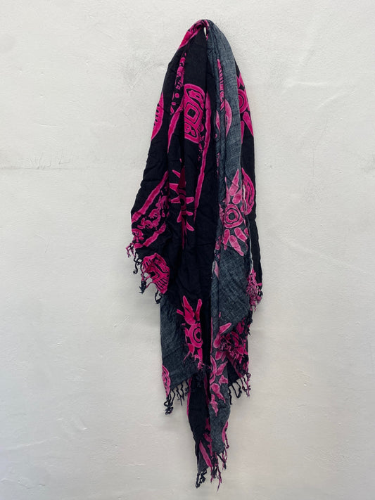 Stunning no brand Scarf One size Black, Pink, sun pattern KM001