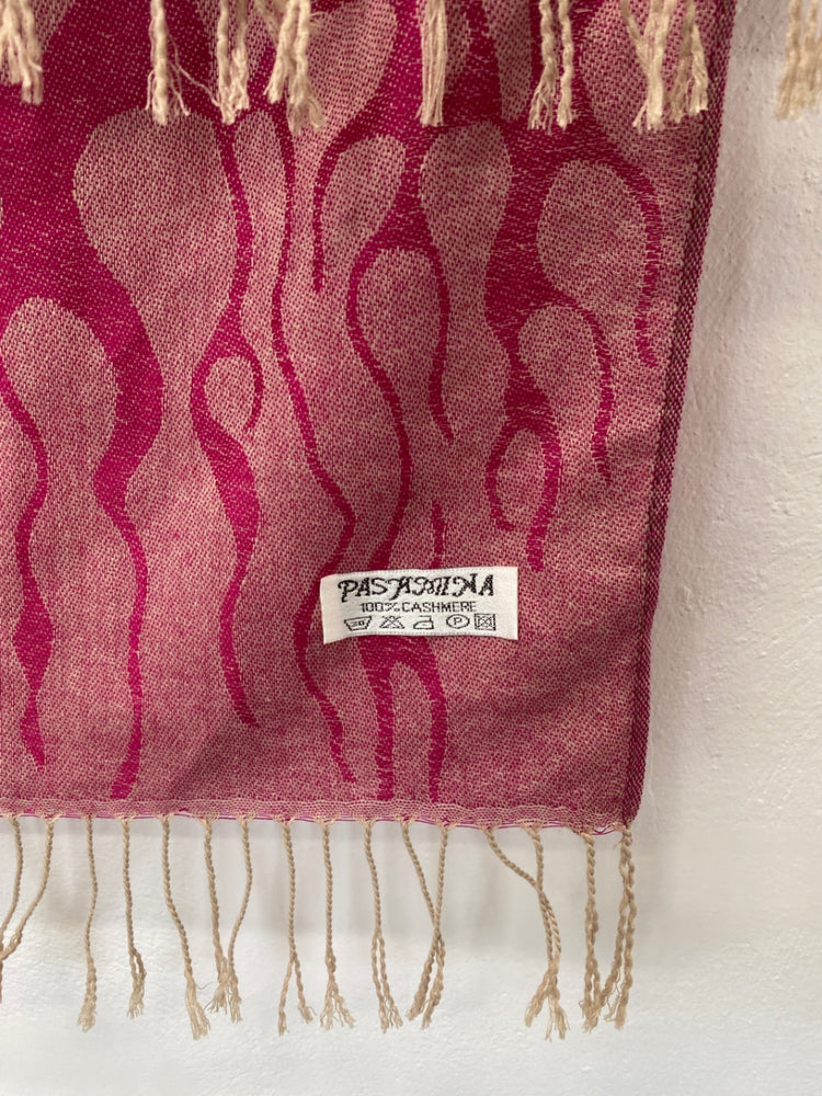 Stunning Pashmima Scarf One Size Pink and beige pattern KM001