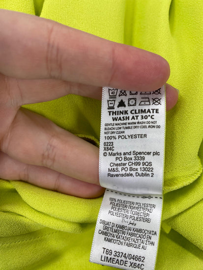 Stunning Marks & Spencers Maxi Skirt UK 16 Lime Green KM001