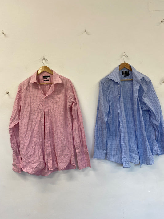 Smart Austin Reed Shirts Duo XL Pink & Blue #19 KM001