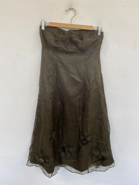 Stunning Coast Strapless Midi Dress S Olive Green AM011