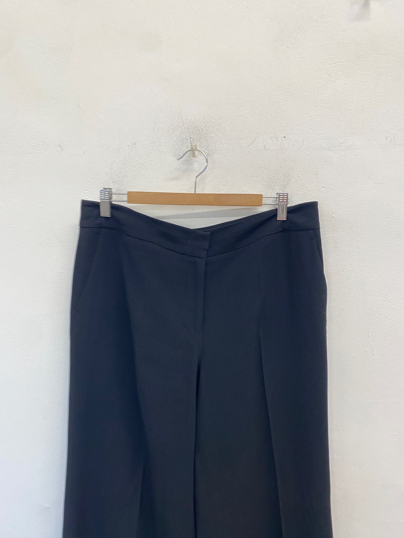 Stunning Linea Cropped trousers wide leg office vibe UK 16 Black KM001