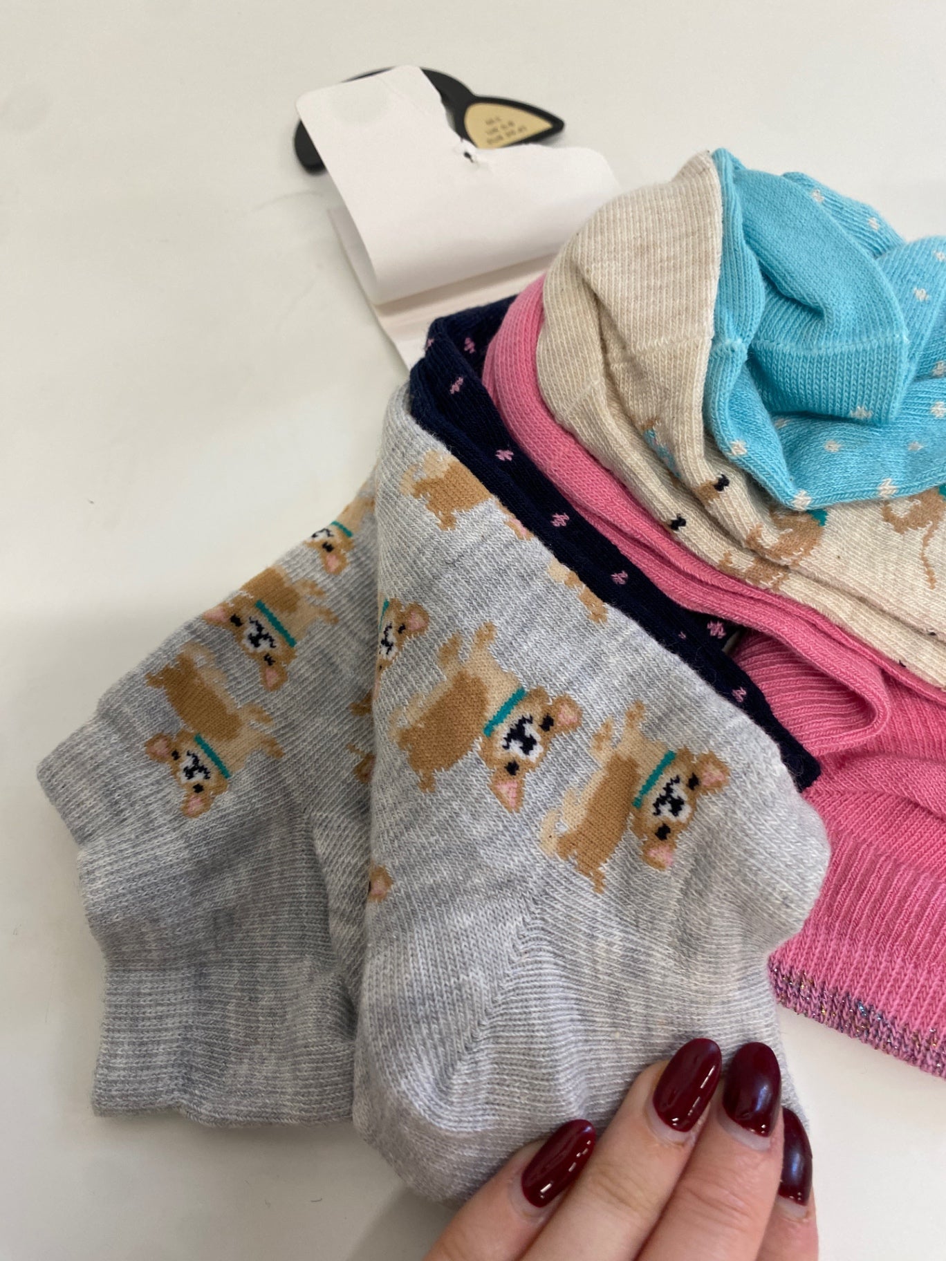 Lovely F&F Socks 6-8 Years Multicolor dog pattern KM001 