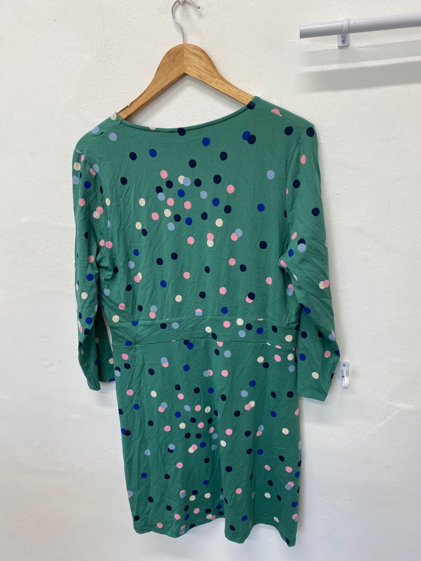 Stunning Boden tunic dress uk16 Green multicolored polka dots KM001