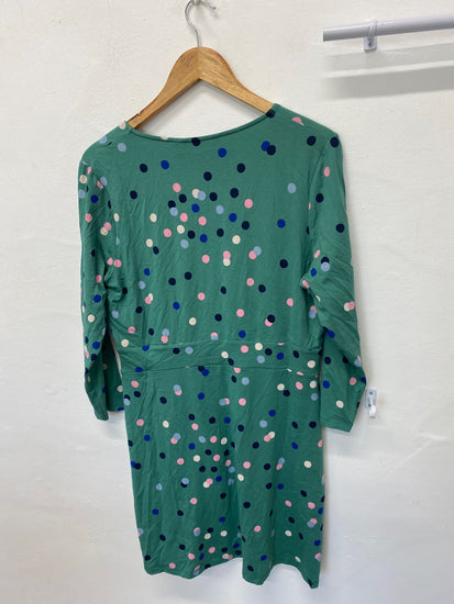 Stunning Boden tunic dress uk16 Green multicolored polka dots KM001