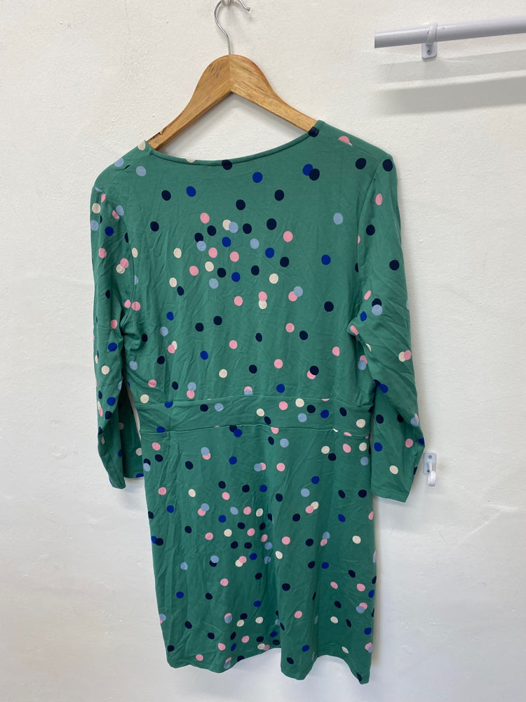 Stunning Boden tunic dress uk16 Green multicolored polka dots KM001
