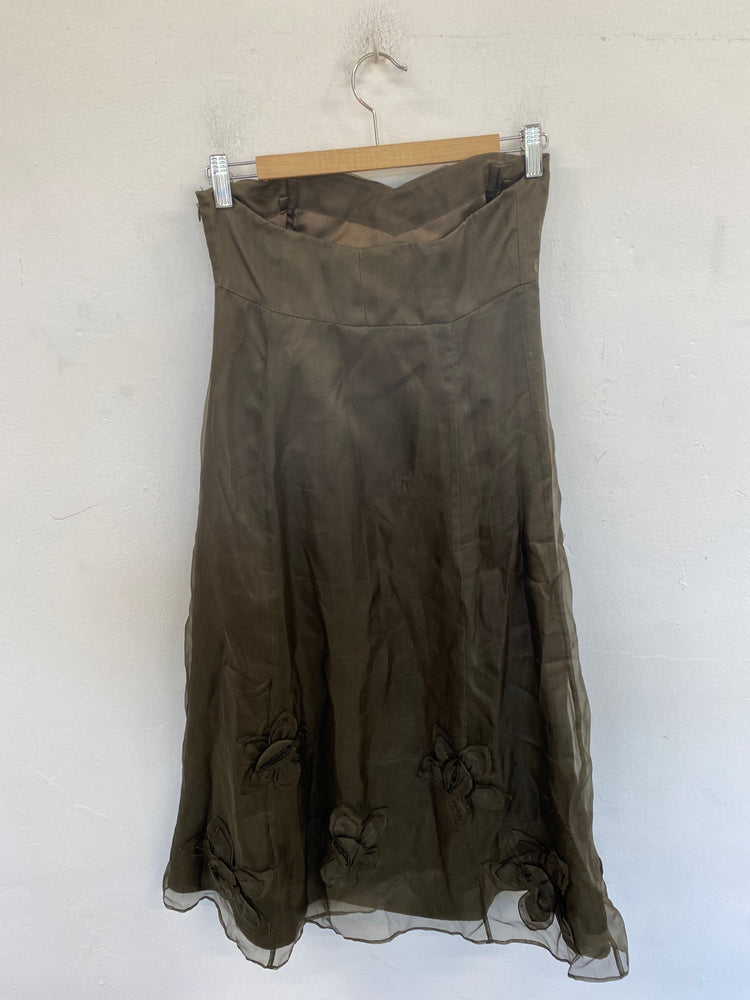 Stunning Coast Strapless Midi Dress S Olive Green AM011