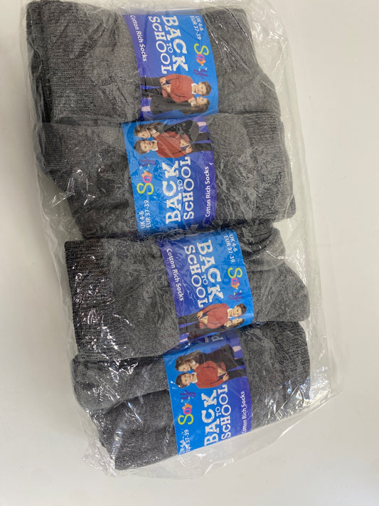 Lovely Socks Uk 4-6 Grey back to school KM001