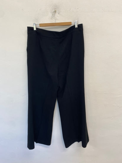 Stunning Linea Cropped trousers wide leg office vibe UK 16 Black KM001