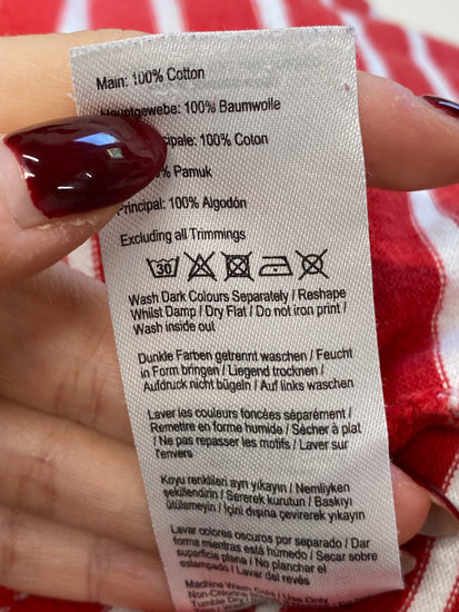 Stunning Joules Sweater UK 16 Red stripes christmas sparkle KM001