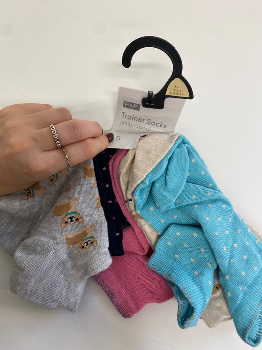 Lovely F&F Socks 6-8 Years Multicolor dog pattern KM001