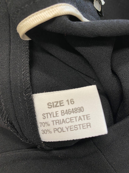 Stunning Linea Cropped trousers wide leg office vibe UK 16 Black KM001