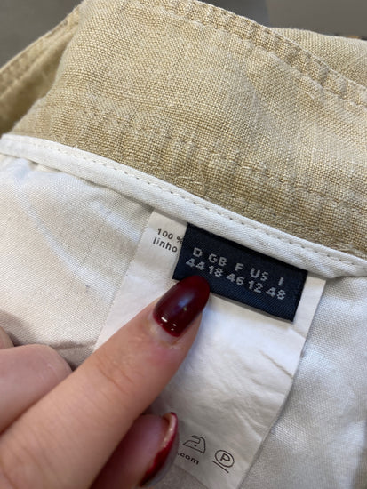 Stunning Oui set Pants UK 18 Beige linen summer comfort KM001 
