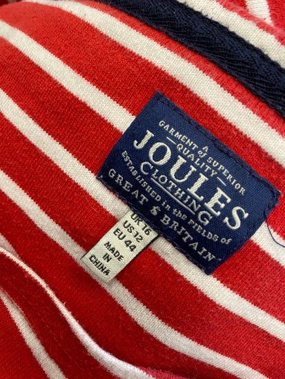 Stunning Joules Sweater UK 16 Red stripes christmas sparkle KM001