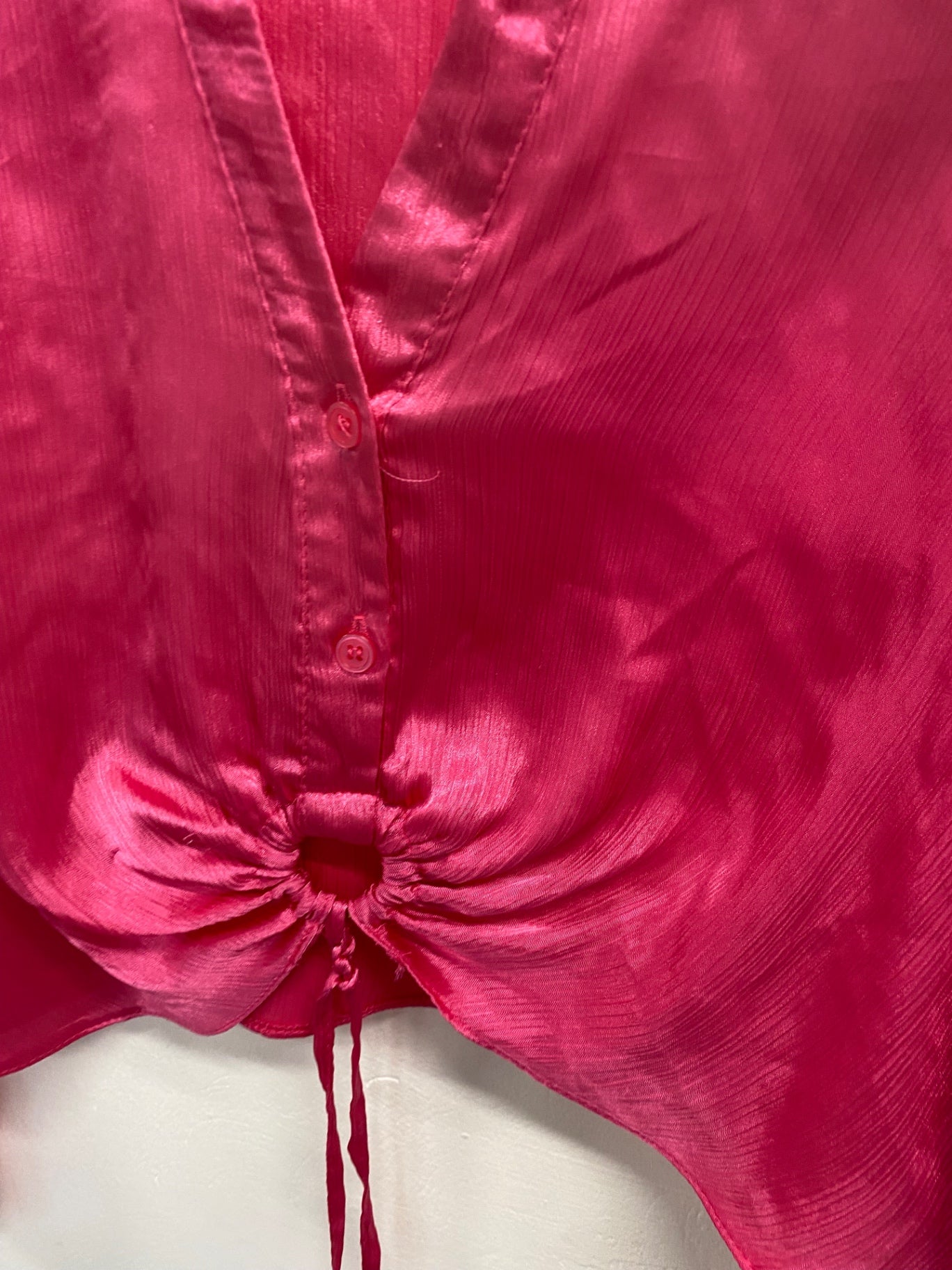 Stunning River island Blouse Uk 12 Pink cropped western AM006