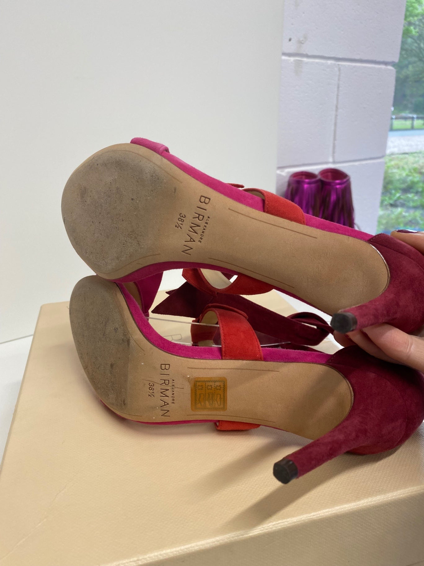 Stunning Alexandre Birman High-heeled sandals Uk5.5 Pink raspberry BB001