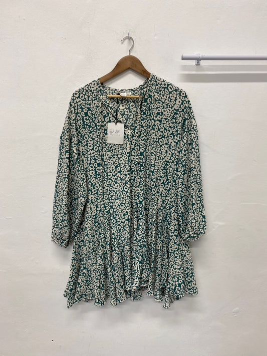 Stunning Glamorous Bloom Maternity Dress uk12 Green & Ivory