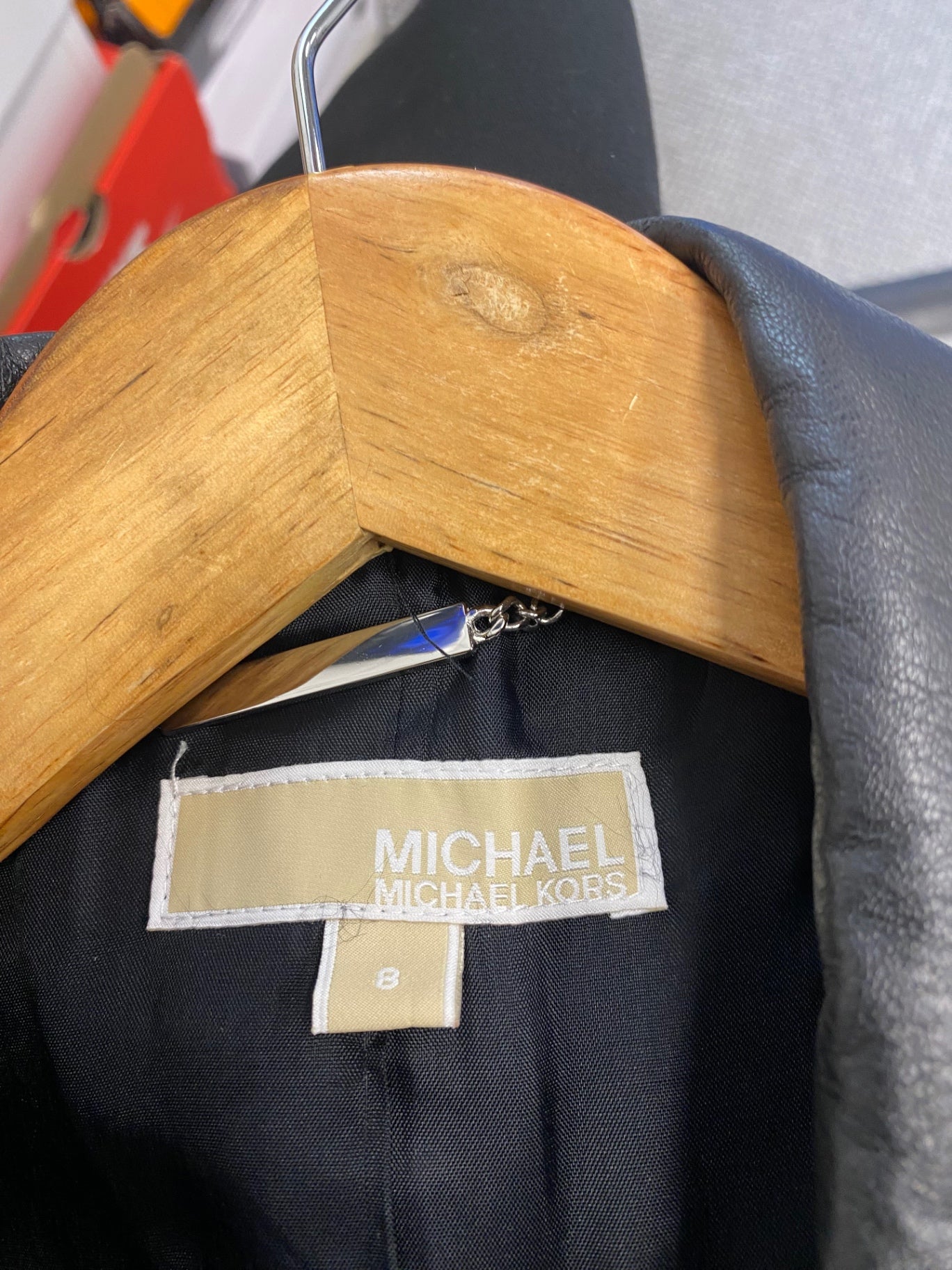 Stunning Michael Kors Blazer uk12 Black leather BB001