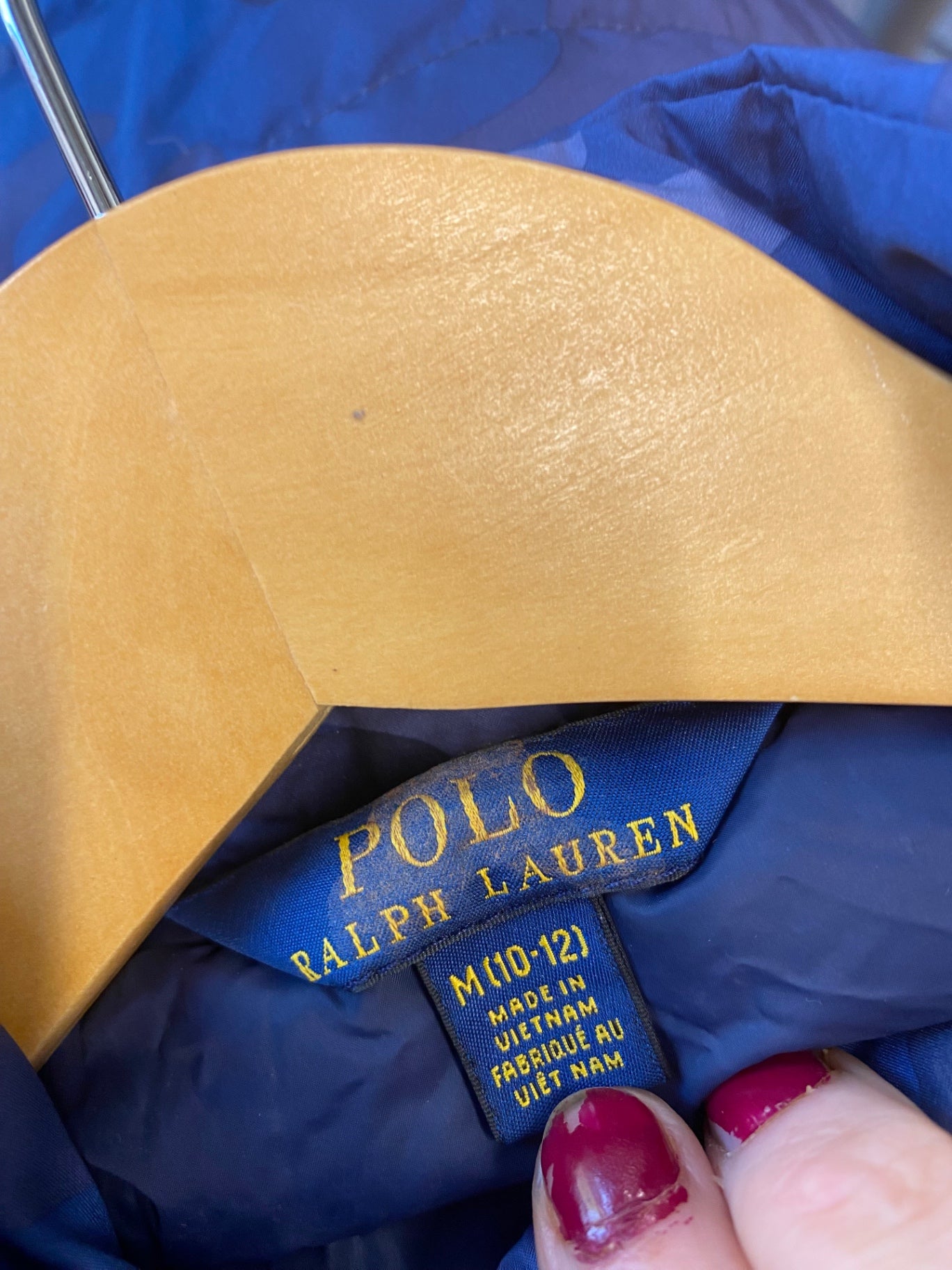 Classic Polo Ralph Lauren Puffer Jacket Age 10-12 Blue camo pattern BB001