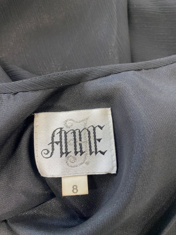 Stunning Anne Dress UK 8 Black and Blue jewel vintage AM011