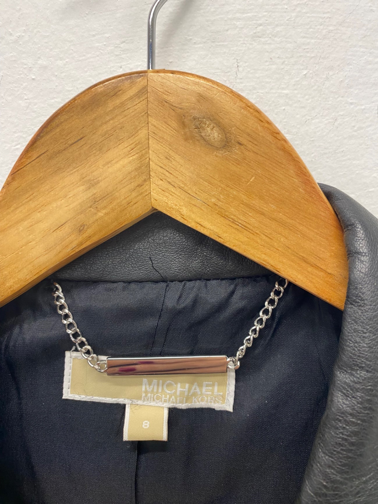 Stunning Michael Kors Blazer uk12 Black leather BB001