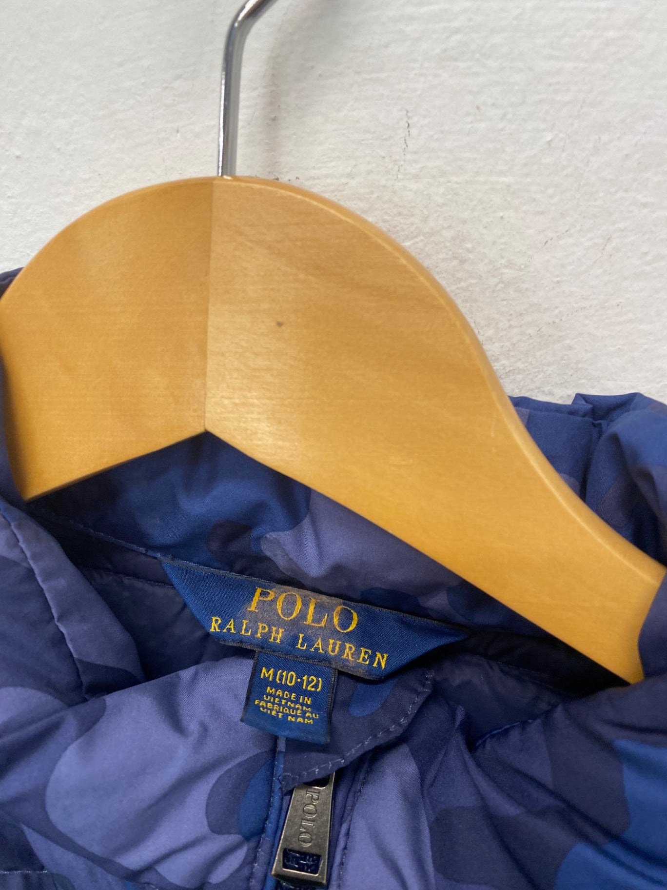 Classic Polo Ralph Lauren Puffer Jacket Age 10-12 Blue camo pattern BB001