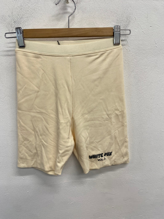 Stunning White fox Shorts Uk xs Cream BB001