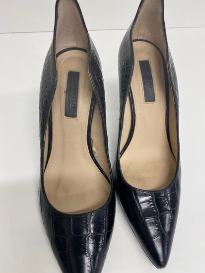 Stunning Massimo Dutti High heels uk4 Black Animal scalloped heel BB001