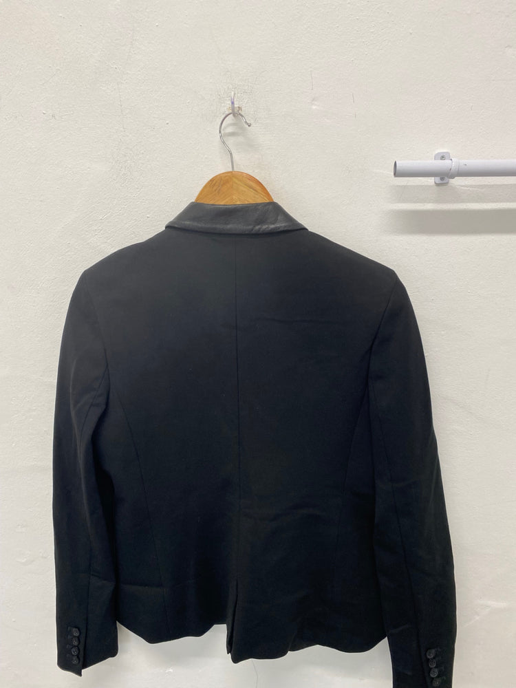 Stunning Michael Kors Blazer uk12 Black leather BB001