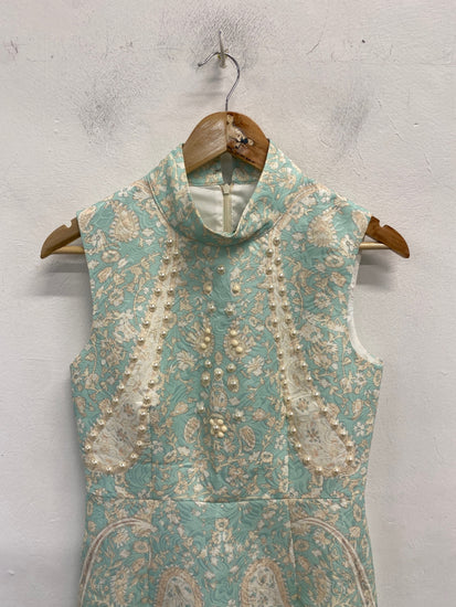 Stunning Comino couture Dress Uk 12 Mint cream BB001