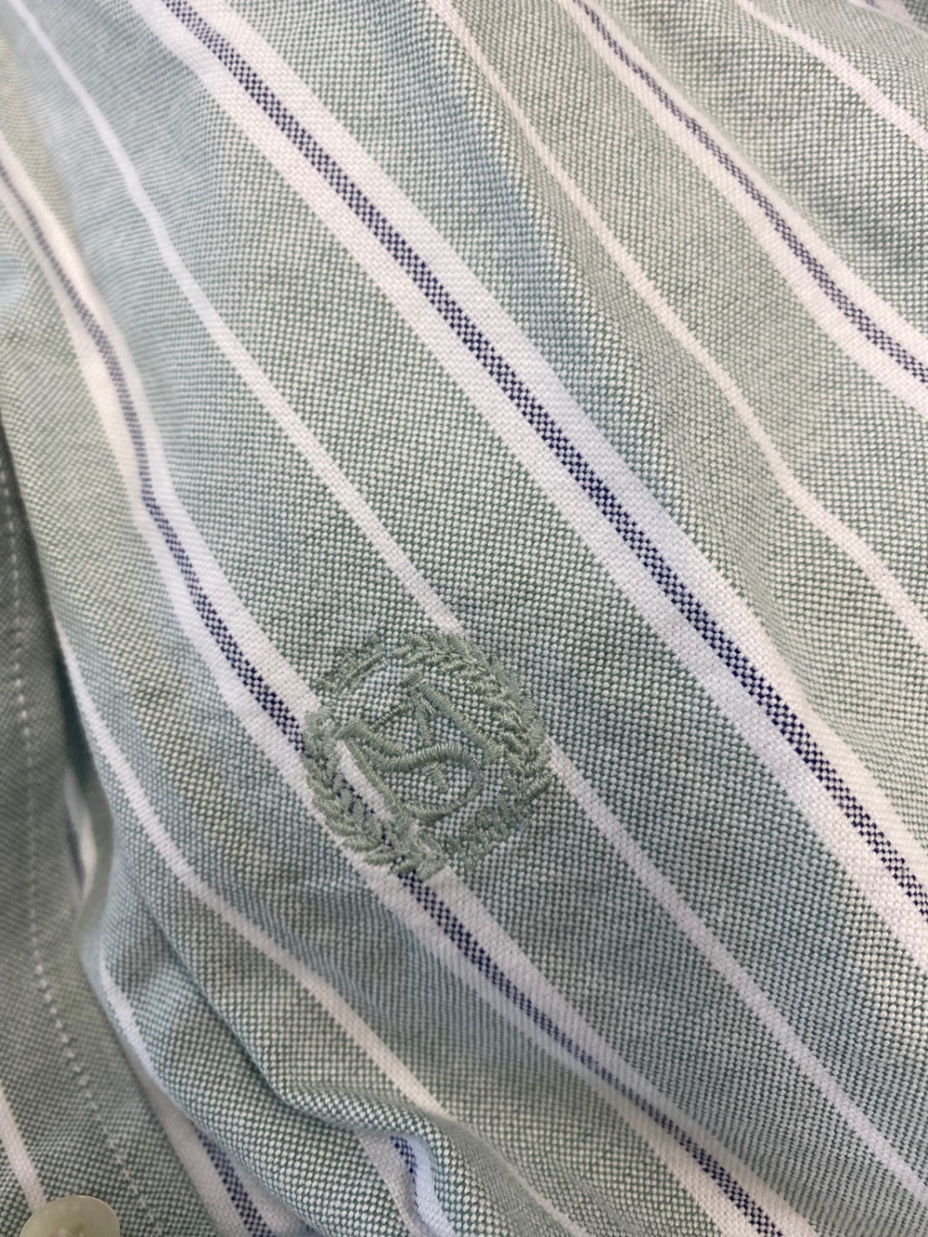 Stunning M&S Heritage Button-Up Shirt 3XL Green striped classic AM006