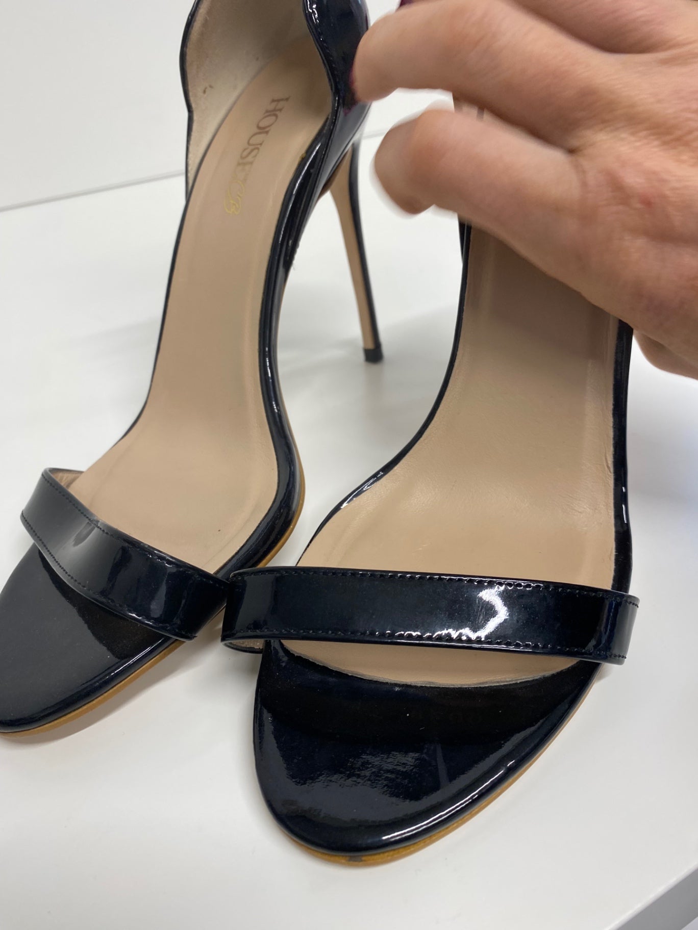 Stunning House of CB High Heels uk4 Black Dorsay Scallop BB001