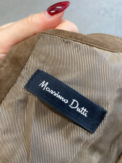 Stunning Massimo Dutti Dress S Brown suede formal BB001