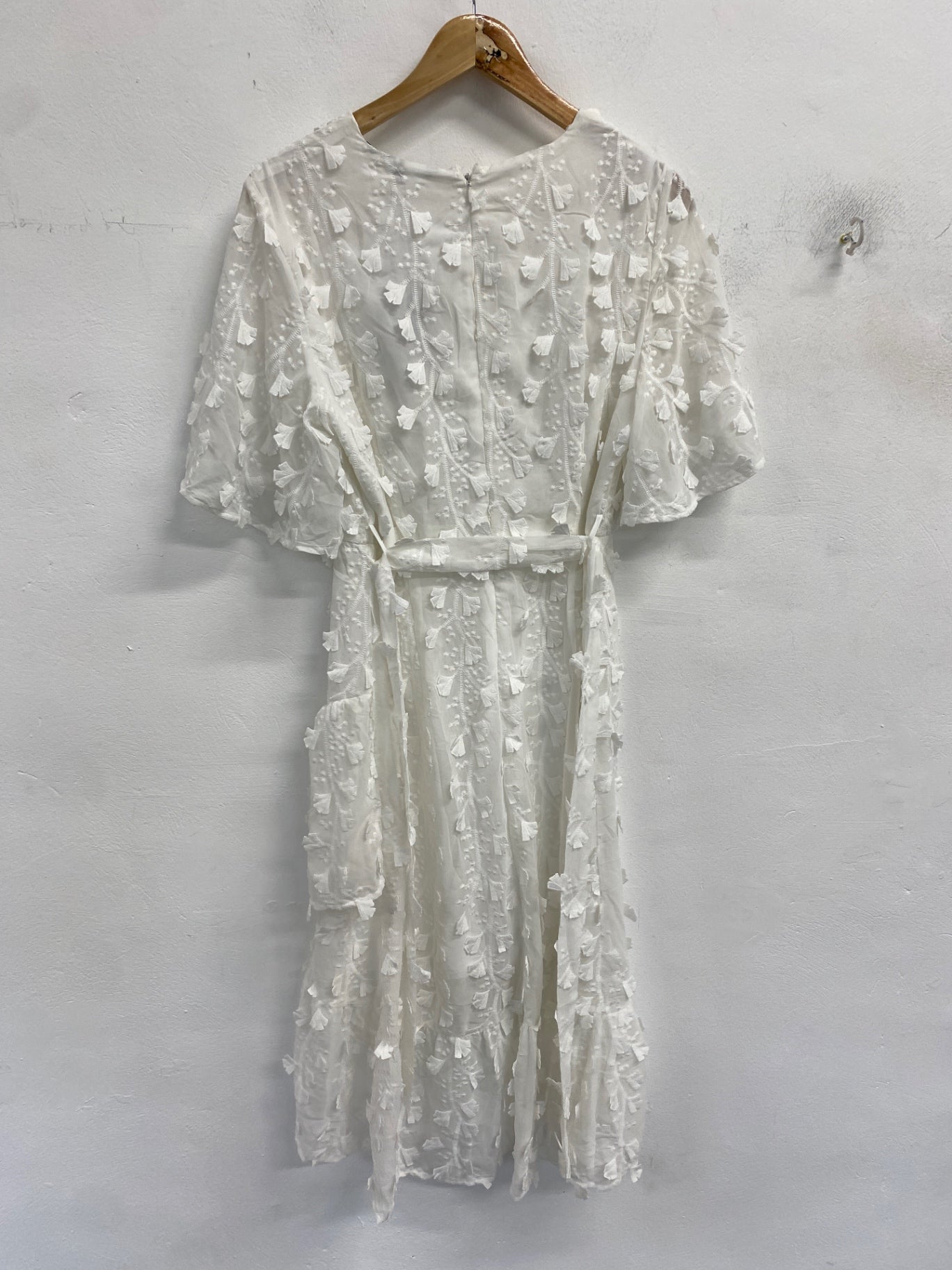 Stunning Vero Moda Dress Uk L White textured