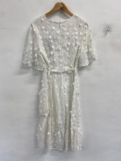 Stunning Vero Moda Dress Uk L White textured