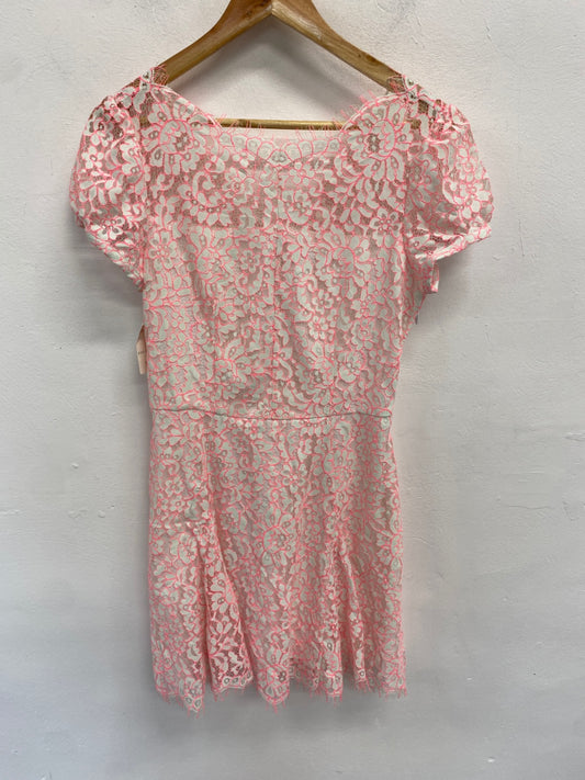 Stunning Juicy couture Dress UK 8 Pink white lace BB001